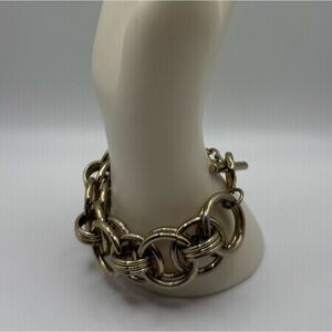 Signed Banana Republic Gold Tone Chunky Chain Bracelet